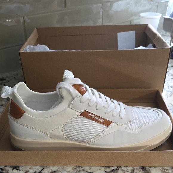 Steve Madden Other - Steve Madden White and Tan Men's Sneakers